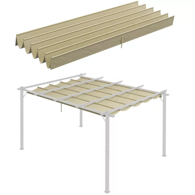 Outsunny Pergola Schirmabdeckung Ersatzdach für 4 x 3 (m) Pergola, beige