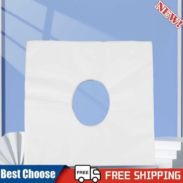 100pz Cuscinetto Viso Monouso Multicolore per Tavolini/Sedie da Massaggio (Quadrato Bianco O)