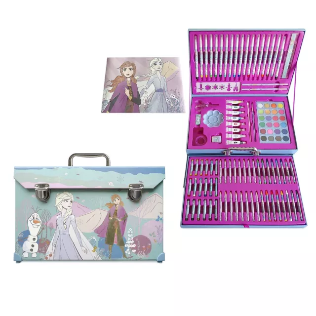 Disney Frozen 2 Deluxe Art Kit 98 Pcs Travel Case with Markers Crayons 4 Years+