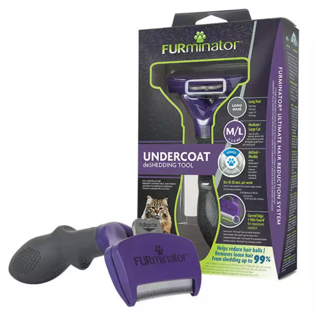 FURminator Undercoat deShedding Tool for Large Cat Short Long Hair