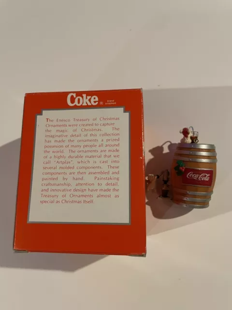 Enesco Christmas Ornament 1992 Coca Cola  Coke Mice Barrel Vintage 2