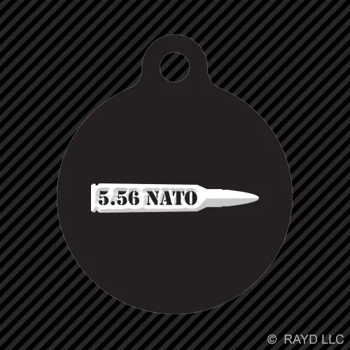 5.56 NATO Bullet Keychain Round with Tab engraved many colors .223 caliber