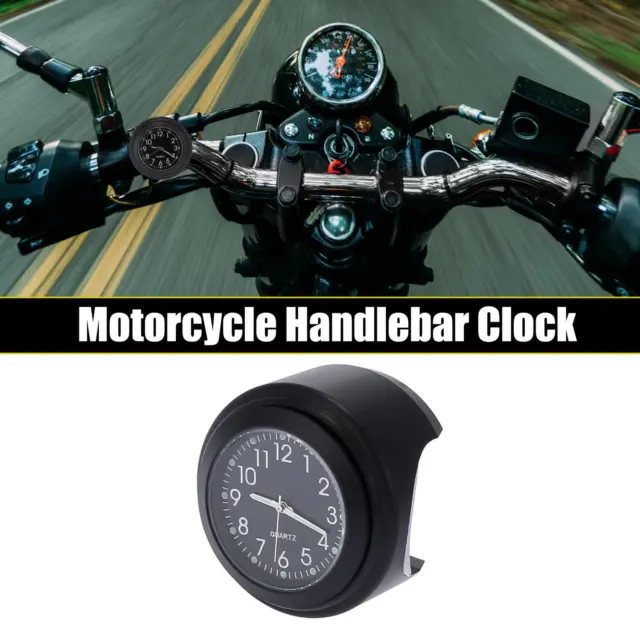22-25mm 7/8" to 1" Motorcycle Handlebar Mount Watch Dial Clock Set Black New