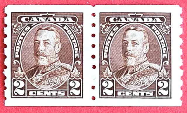 Canada Stamp # 229 Coil "KGV Pictorial Issue" MH VF Coil Pair