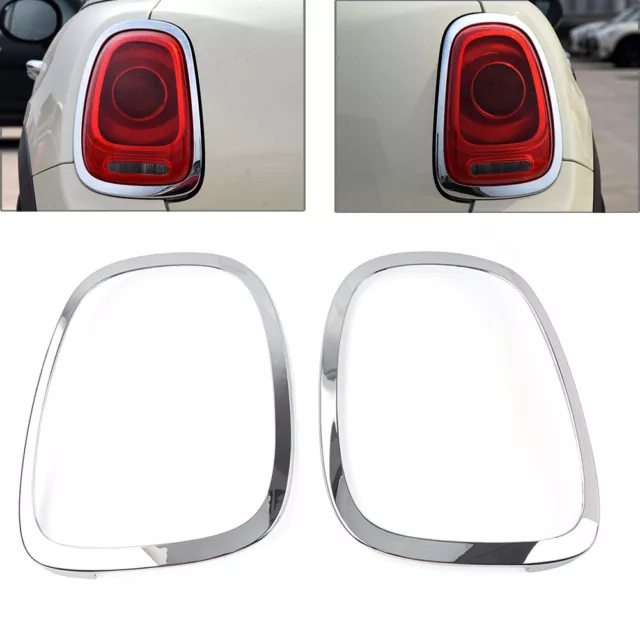 Bright Silver Rear Taillight Ring Bezel Trim Cover For BMW Mini Cooper F55 F56