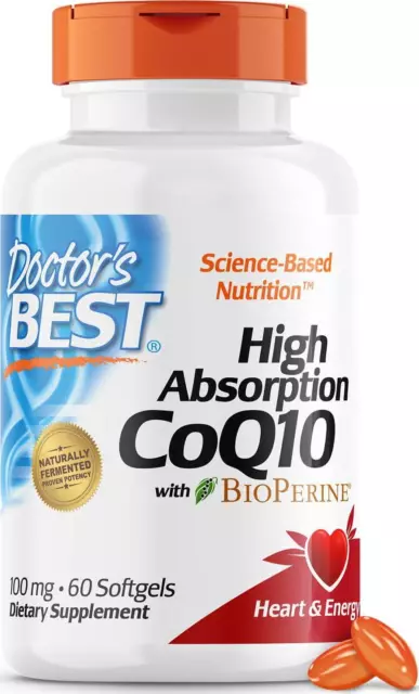 Doctor's Best High Absorption CoQ10 with BioPerine, Gluten Free Naturally Heart