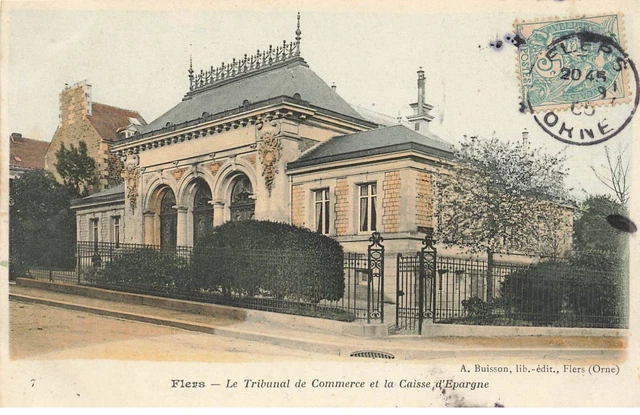 61 Flers #Mk46345 Le Tribunal De Commerce Et La Caisse D Epargne