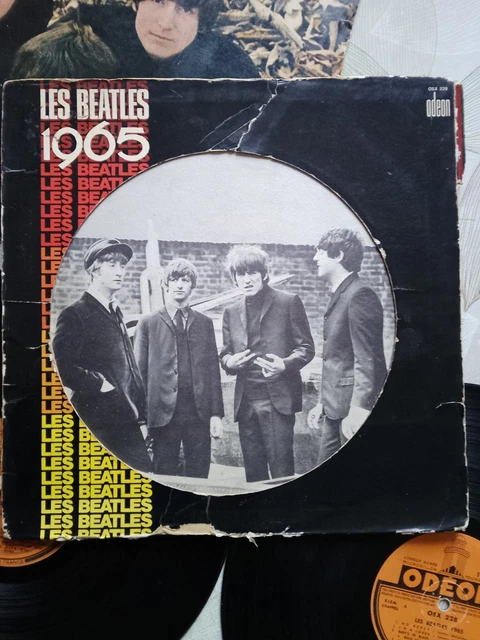 👁️ LES BEATLES 1965 ODEON OSX 228 Pochette Usée Vendu avec 2LP