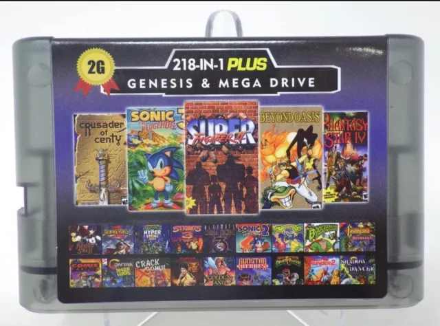 Sega Genesis Mega Drive 218 in 1 Plus Multi Cart with Battery Save