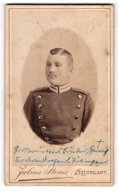 Fotografie Julius Stoess, Stuttgart, Eberhardstraße 47, Garde-Ulane mit Schnauz