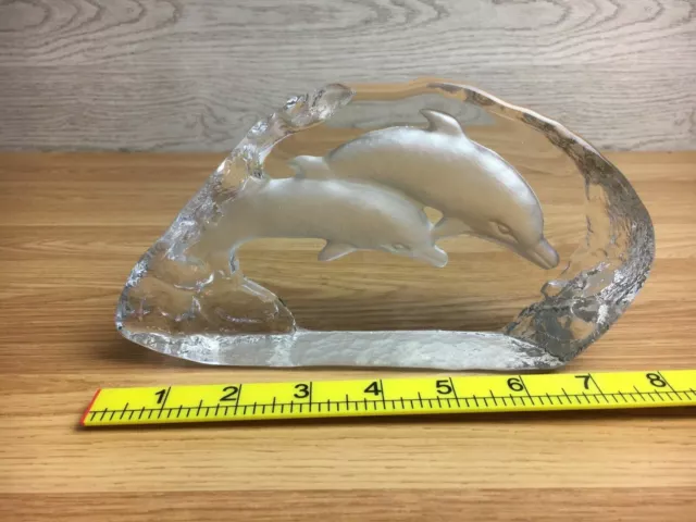 Crystal Cut Glass Dolphin Paperweight 2