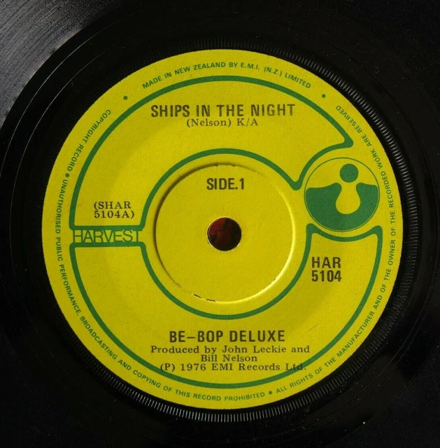 Single - Be-Bop Deluxe, Ships In The Night - 1976 Harvest New Zealand Release