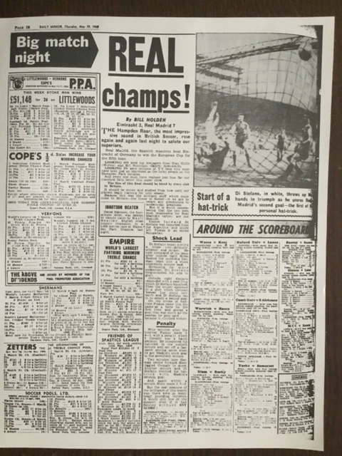 Affiche Reproduction Finale Coupe D'Europe 1960 - Eintracht Francfort 3-7 Real Madrid