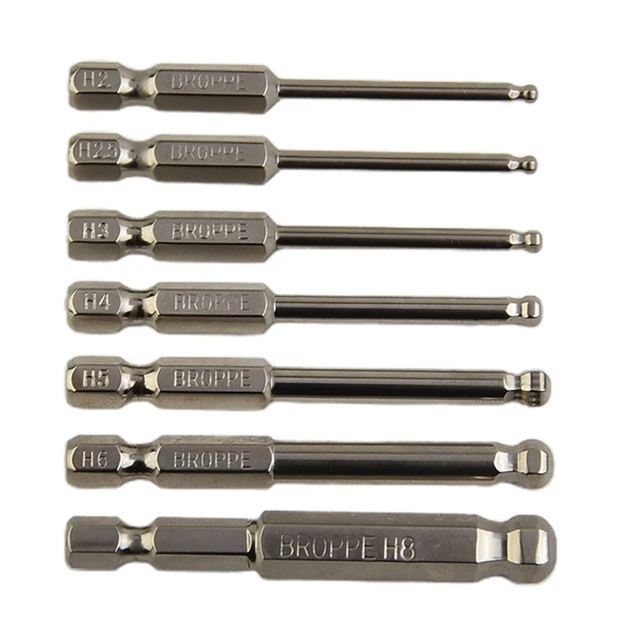 Embout Tournevis Magnétique à Tête Boule 1/4'' - 100mm - Tailles H1.5 à H10 - Acier - Neuf