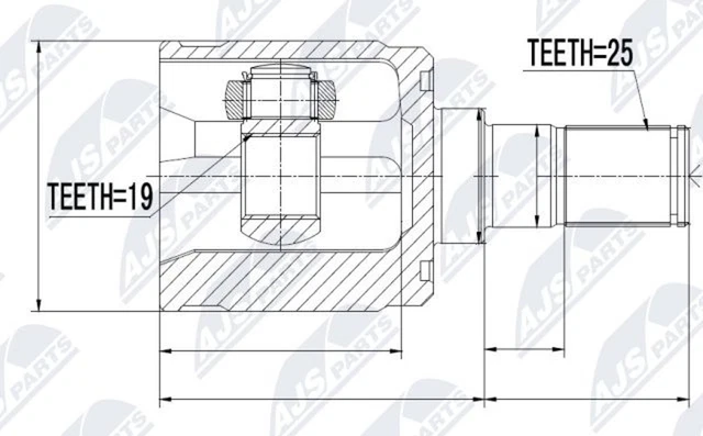 Kit giunto albero motore NTY NPW-HY-518 per Getz Hyundai anteriore sinistro destro TB