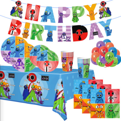 ROBLOX RAINBOW FRIENDS Party Supplies Banner Cake Topper Balloons Kids ...
