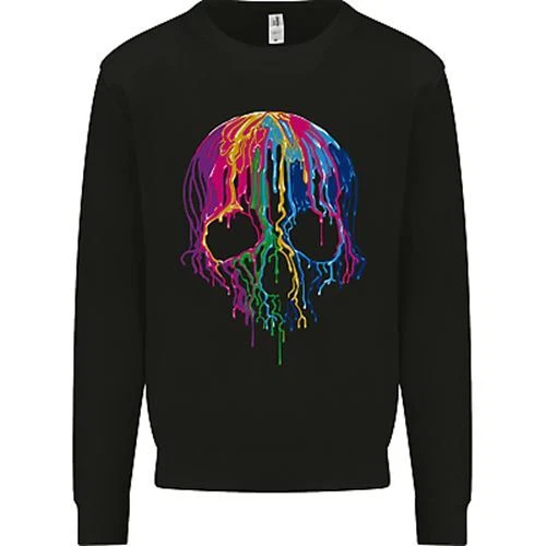 Felpa maglione Melting Skull Biker Moto Gotica Bambini