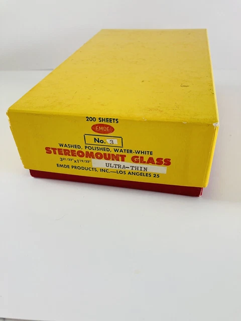 Cubiertas de vidrio de montaje estéreo EMDE para diapositivas estéreo realistas. No. 3 ultra delgados
