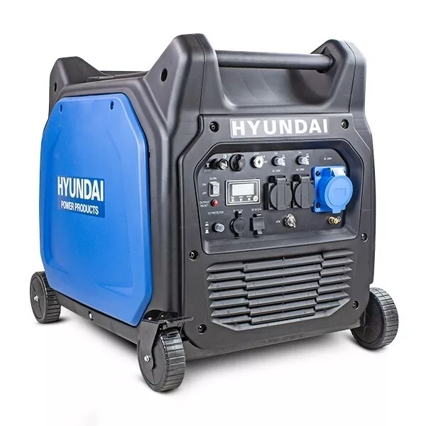 Hyundai 6600W/6.6kW Remote Electric Start Petrol Portable Inverter Generator ...