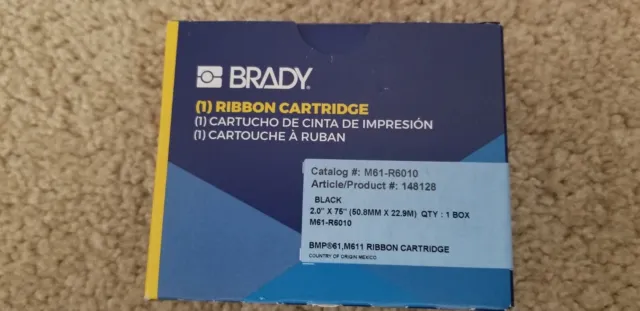 Brady M61-R6010 Ribbon, 2" W, 75 Ft. L, Black
