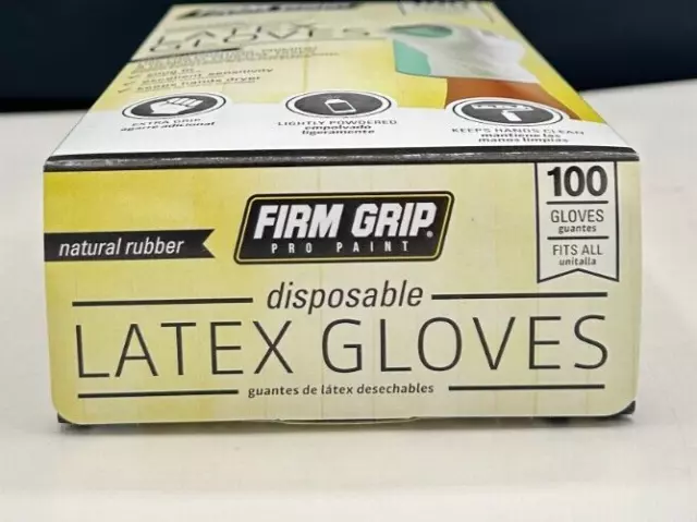 FIRM GRIP Pro Paint Disposable LATEX GLOVES Natural Rubber ( 100 gloves ) 2