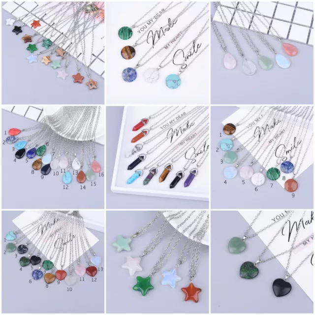wholesale bulk lot of 15 natural gemstone necklaces fashion jewelry