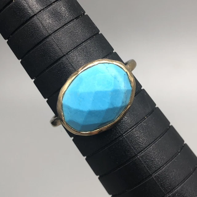 Stella Dot Ring Women Size 9 Gold Tone Blue Stone Facet Cut Boho Costume Stella Dot Ring Women Size 9 Gold Tone Blue Stone Facet Cut Boho Costume