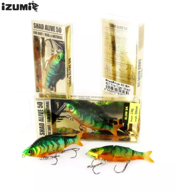 Izumi Lure Swimbait Shad Alive 50 slow sinking 4 section white fish