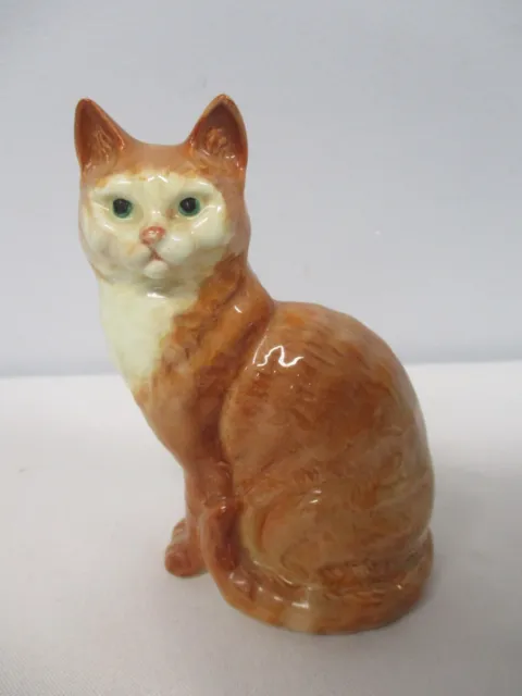 Vintage Beswick 1031 Ginger Stripe Tiger Sitting Cat Figurine 4 3/4"