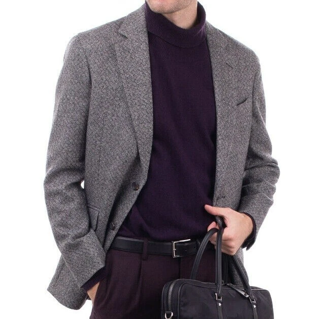 RRP €550 HACKETT Wool Blazer Jacket Size 40L / 50L / M Broken Herringbone