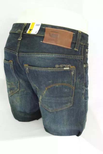 G STAR RAW jeans homme 3301 Low Tapered Dark Aged Used jauni 50779