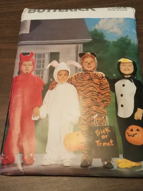 Butterick 4289 Halloween Devil Bunny Tiger Penguin sz 1-4 Sewing Pattern Costume