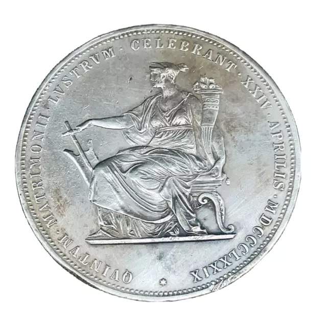 1879 Austria Silver 2 Gulden Franz Joseph 1 Elisabeth Silver Wedding Jubilee