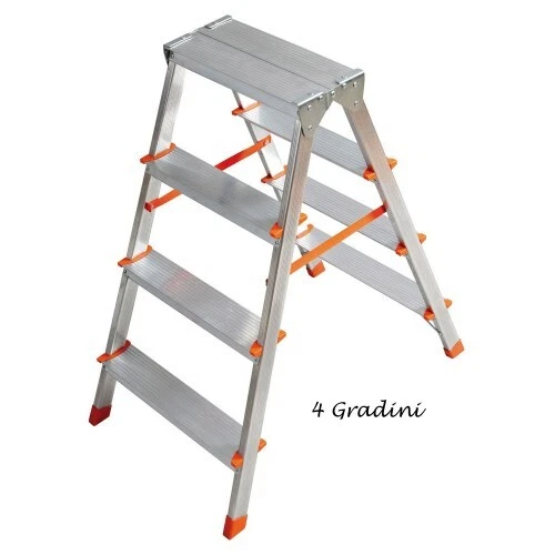 Scaletto Sgabello Richiudibile In Acciaio 2 Gradini Giordanoshop Cromato 87432221