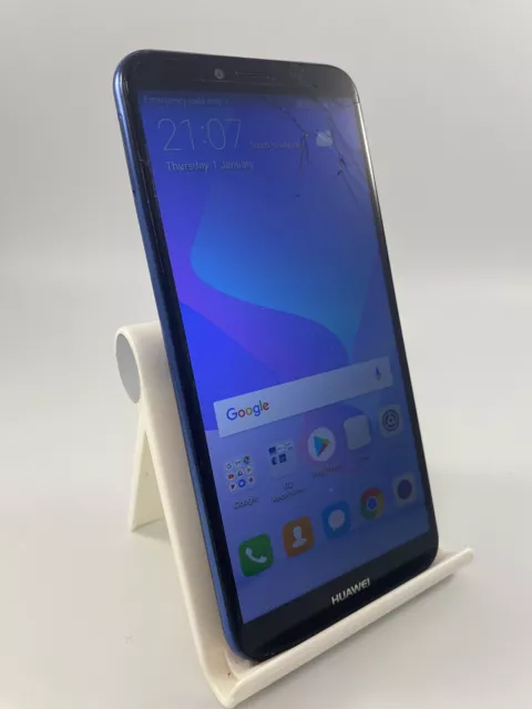 Huawei Y6 2018 Blue Unlocked 16GB 5.7" 13MP 2GB RAM Android Smartphone Cracked