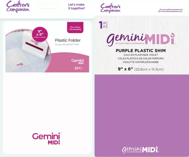 Crafter's Companion Gemini Midi Recambio Plástico Cuña O Plástico Carpeta