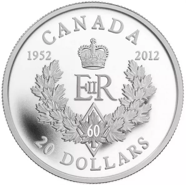 2012 Coins, 20 Dollars, Royal Canadian Mint, Queen's Diamond Jubilee Royal Cyphe