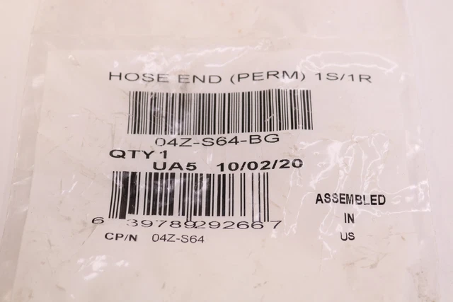 Eaton Crimpable Hydraulic Hose Fitting Chrome 6" x 8" 04Z-S64