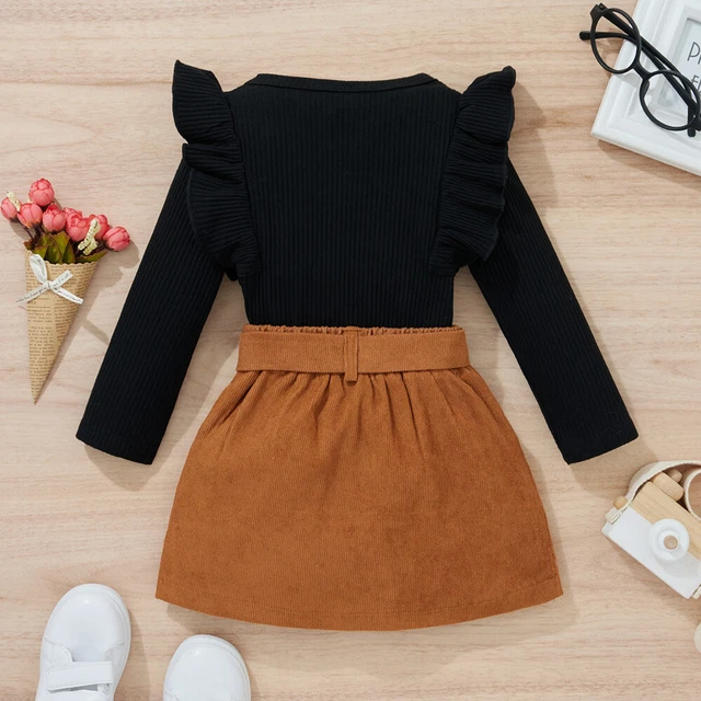 Set gonna 2 pz abiti da festa vestiti per bambine arricciate arricciate 8