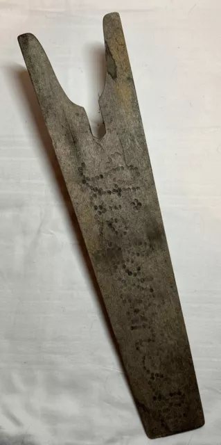 alter Stiefelknecht Stiefelausziehhilfe antikes Original mit Schriftzug