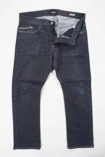 Replay Herren Jeans Waitom W32 L30 32/30 blau dunkelblau stonewashed Denim XY553