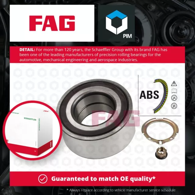 Wheel Bearing Kit fits VAUXHALL VIVARO X83 Front 2.0 1.9D 2.0D 2.5D 01 to 14 FAG