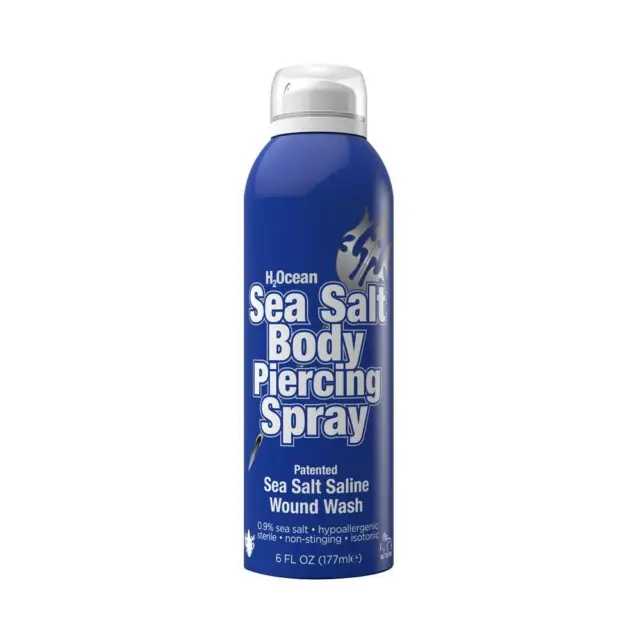 Sea Salt Saline Body Piercing Aftercare Spray and Wound Wash, Keloid Bump Treat