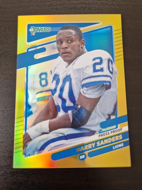 Barry Sanders 2021 Donruss Football Card Press Proof Premium Detroit Lions NFL