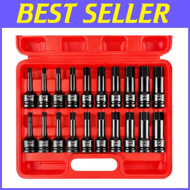 MASTER IMPACT HEX Bit Set, 20pc Cr-Mo Steel, SAE & Metric $131.22 ...