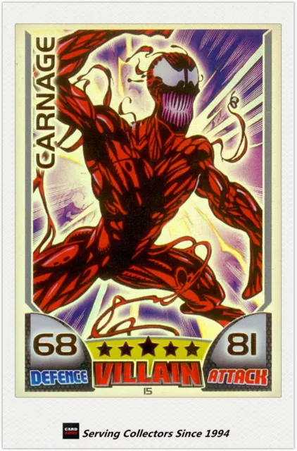 2011 Topps Marvel Universe Hero Attax Collectors Card Rainbow Foil #15 Carnage