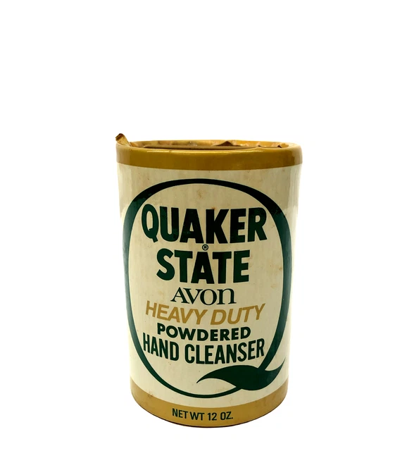 Vintage Avon Quaker State Powdered Hand Cleanser Full New Old Stock 12oz Full