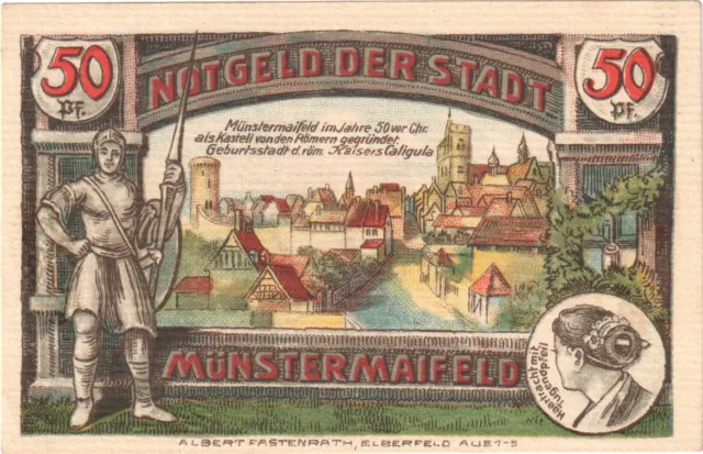 [#328784] Banknote, Germany, Munster, 50 Pfennig, château, 1921, UNC, Mehl:919.3