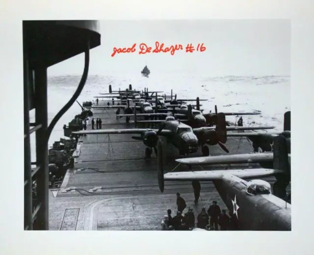 Jacob De Shazer: Crew Member #16  Doolittle Tokyo Raid Autographed Signed Photo