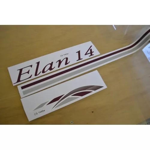 BUCCANEER Elan 14 Caravan Roof Name & Stripe Stickers Decal Graphics - SET OF